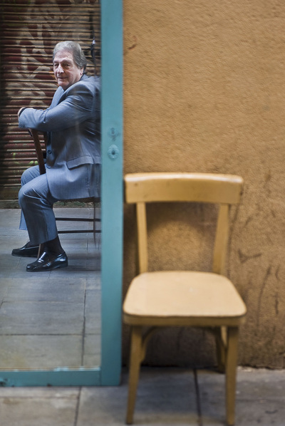 Josep María Valentí,  Chacho,  en el Raval.