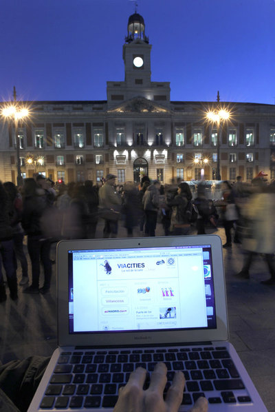 Wifi gratis en el suelo de Sol