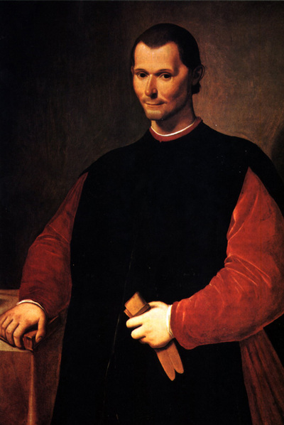 Retrato de Maquiavelo, autor de  El príncipe  y  Discursos sobre Livio,   de Santi di Tito. 