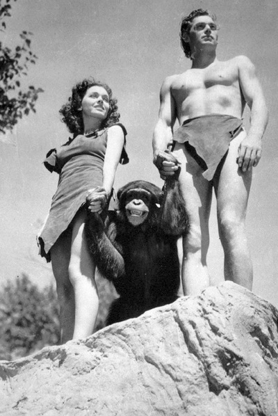Maureen O'Sullivan,  Chita  y Johnny Weissmüller.