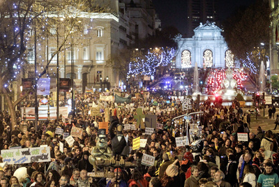 La marcha organizada ayer por el 15-M con el lema 