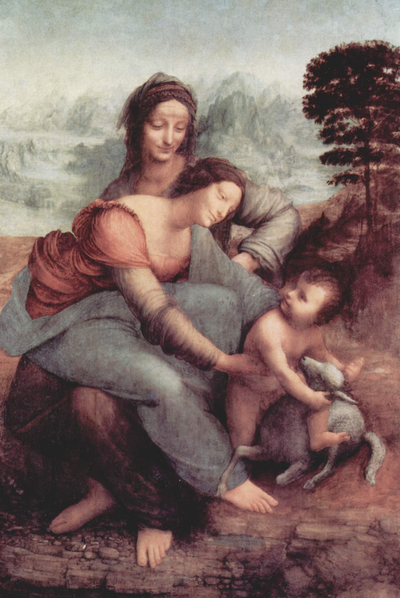  La Virgen, el niño Jesús y Santa Ana,  de Leonardo da Vinci.