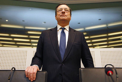 Mario Draghi, durante su comparecencia en el Parlamento Europeo.