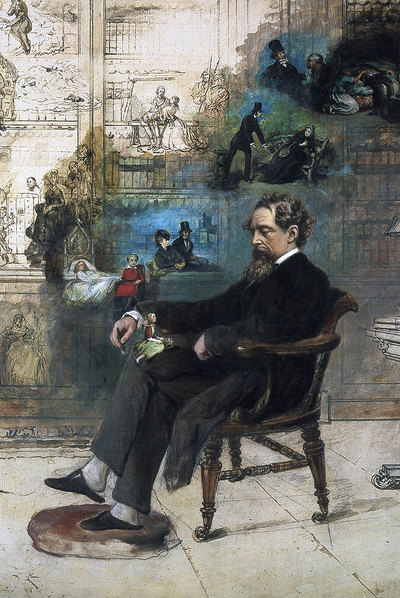  El sueño de Dickens,   obra inacabada de Robert Williams Buss (1804-1875).