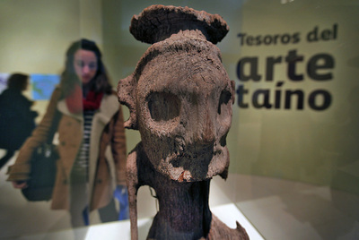 Una de las piezas de la muestra de arte taíno expuestas en el IVAM.