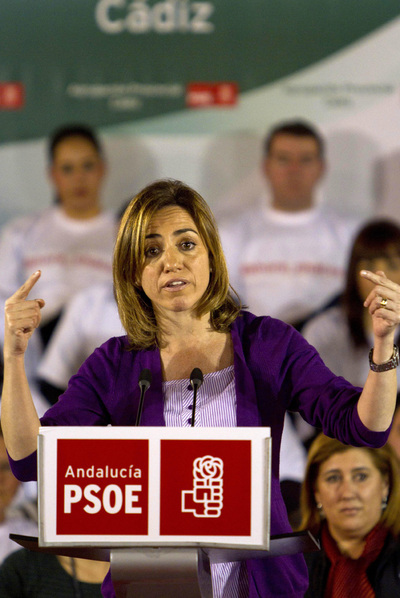 Carme Chacón, durante su intervención en Jerez.