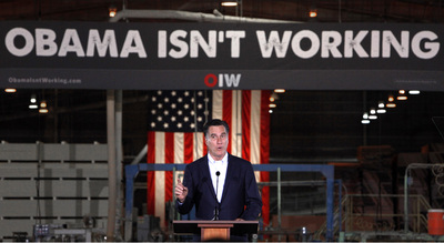 El candidato republicano Mitt Romney, en un acto de campaña en Tampa, Florida.