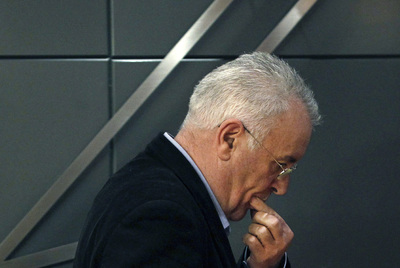 Cayo Lara, líder de IU, el pasado viernes en el Congreso de los Diputados.