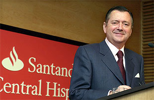 El consejero delegado del SCH, Alfredo Saez, durante la presentación del informe de beneficios del banco.
