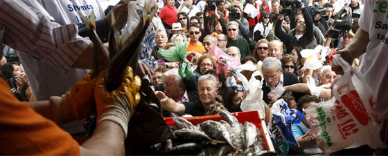 Pescado gratis para exigir medidas contra el alza del gasóleo