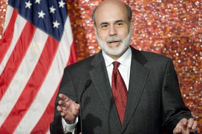 El presidente de la Reserva Federal, Ben Bernanke, hablando en la conferencia de esa entidad sobre 