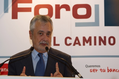 El presidente de la Junta, José Antonio Griñán, interviene en un foro económico en Málaga.