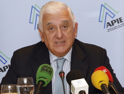 El presidente de la Confederación de Empresarios de Andalucía (CEA) y candidato a la presidencia de la CEOE, Santiago Herrero, en la Asociación de Periodistas de Información Económica.