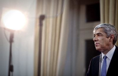 El primer ministro portugués, José Sócrates, durante la comparecencia en la que anunció su dimisión.