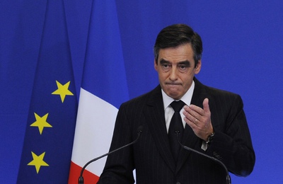 El primer ministro francés, François Fillon, durante la presentación ante los medios de las nuevas medidas de ajuste.