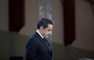 El presidente Sarkozy, este fin de semana en un discurso.