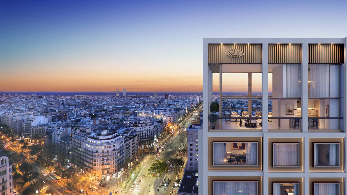 Imagen virtual de la torre de KKH gestionada por la cadena hotelera Mandarin Oriental en Barcelona. 
