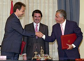 Arenas y Zapatero firman el Pacto por la Justicia suscrito por PP y PSOE