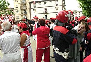 Tres detenidos en el Alarde de Irún que intentaron impedir el desarrollo del desfile