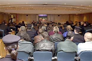 Vista general de la sala donde se juzga la causa contra los 37 procesados en la  Operación Temple .