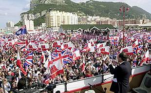 Miles de gibraltareños se manifiestan contra el acuerdo conjunto de soberanía