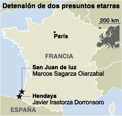 Detenidos en Francia dos presuntos etarras "con intensa actividad criminal en España"