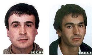 Fotos de los presuntos etarras detenidos hoy, Marcos Sagarza Oiarzabal y Javier Irastorza Dorronsoro.