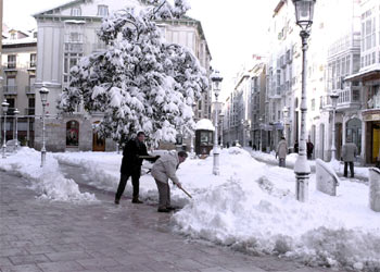 Imagen que presentaba el centro de Burgos esta mañana.