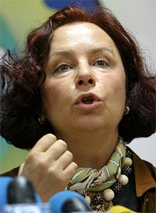 Palacio, durante la rueda de prensa conjunta con el ministro iraquí de Exteriores, Hoshyar Zubair.