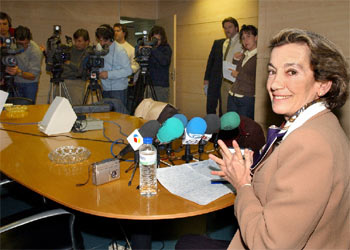 La diputada, esta mañana en la rueda de prensa en la que ha explicado los motivos de su renuncia.