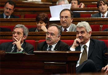 El president de la Generalitat, Pasqual Maragall, durante su intervención en el primer pleno de esta legislatura.