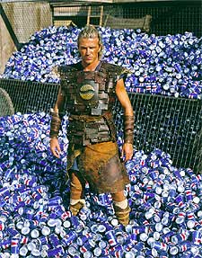 El jugador  blanco , vestido de romano durante el rodaje de la campaña que lanzará Pepsi en breve.