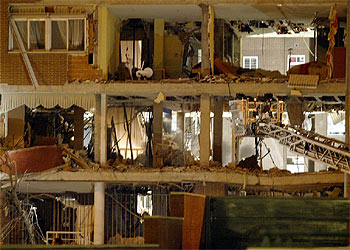 Estado en el que ha quedado el edificio donde se ha producido la explosión.