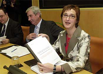 Idioia Zenarruzabeitia, momentos antes de su comparecencia en la Cámara Vasca.