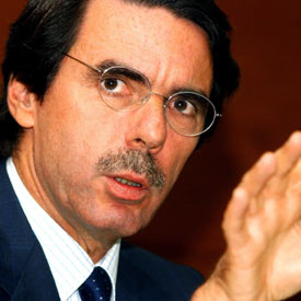 José María Aznar, ex presidente del Gobierno, durante la presentación de su libro  Ocho años de Gobierno.Una visión personal de España , ayer en Bogotá (Colombia).