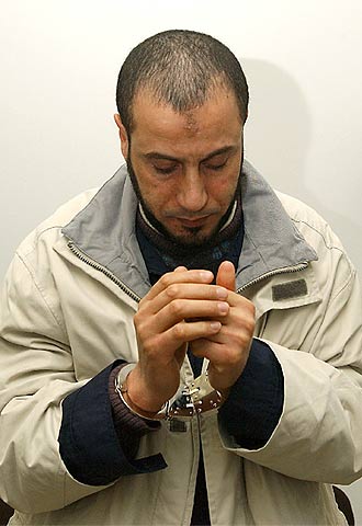 Mohamed  El Egipcio  a su llegada esta noche a Madrid.