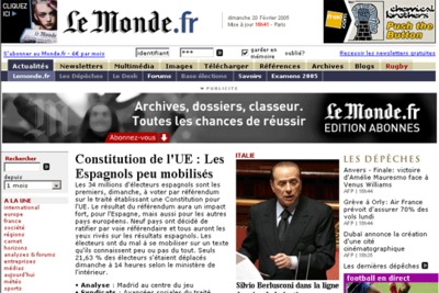 Portada de la edición digital de 'Le Monde'.