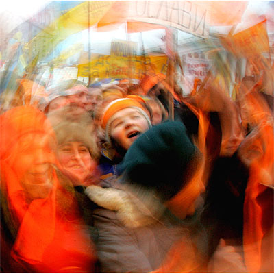 Manifestación naranja en las calles de Kiev el pasado día 7.