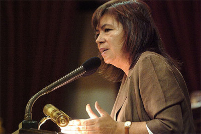 Narbona, durante su intervención ante la comisión general de las comunidades autónomas del Senado.