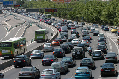 Aspecto de la A-6 a la altura del Hipódromo esta tarde.