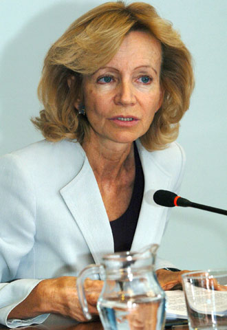 La ministra de Sanidad, hoy en la rueda de prensa celebrada en Madrid.