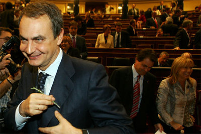 José Luis Rodríguez Zapatero, durante el pleno de admisión a trámite de la reforma del Estatuto catalán.