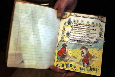 La página muestra una ilustración de 'La Morsa y el Carpintero', fuente de inspiración de temas de los Beatles como 