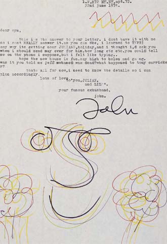 Dos cartas escritas por el ex Beatle John Lennon, con detalles sobre su vida personal, serán las estrellas de una subasta en Christie's, en Londres.