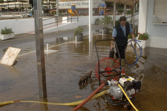 Las precipitaciones han provocado inundaciones en la ciudad de Málaga.