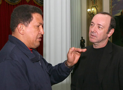 Kevin Spacey se reúne con Hugo Chávez