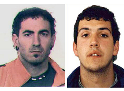 Fotografías distribuidas por la Ertzaintza de Jurdan Martitegi Lizaso y Arkaitz Goikoetxea Basabe, supuestos autores del atentado contra el juzgado de Getxo del pasado 11 de noviembre.