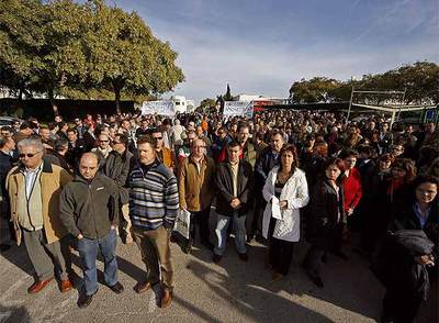 Concentración de los funcionarios de la prisión de Picassent (Valencia).