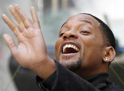 Will Smith, ayer por la mañana durante la presentación de la película  Soy leyenda  en Madrid.