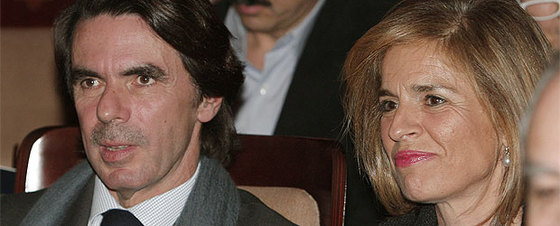 José María Aznar y  Ana Botella, anoche en el Auditorio Nacional.